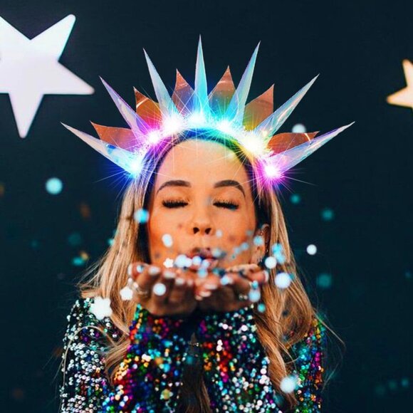 Light Up Headband LED Rave Hair Hoop Costume Accessories for Women Girls - Picture 3 of 7